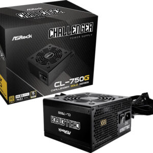 (New) ASRock Challenger CL-750G 750W 80+ Gold Non-Modular PSU - ATX 3.1 & Native PCIe 5.1, iCool Fan Control