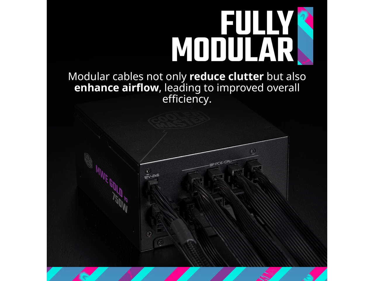 (New) Cooler Master MWE Gold 750 V3 ATX 3.1 Full Modular PSU, 750W, 80+ Gold Efficiency - Image 3