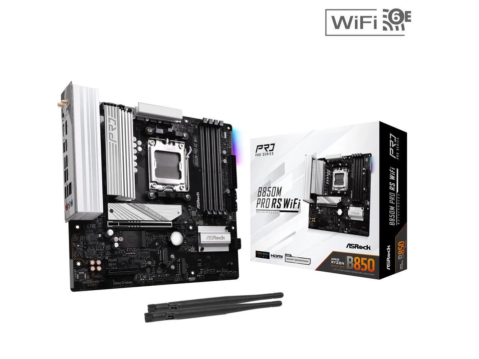 (New) ASRock B850M PRO RS WIFI AM5 AMD B850 SATA 6Gb/s Micro ATX Motherboard - Image 6