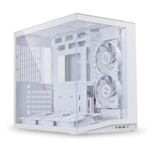 (New) LIAN LI O11D MINI V2 Flow | Compact ATX Mid-Tower Airflow PC Case | Panoramic Tempered Glass | White