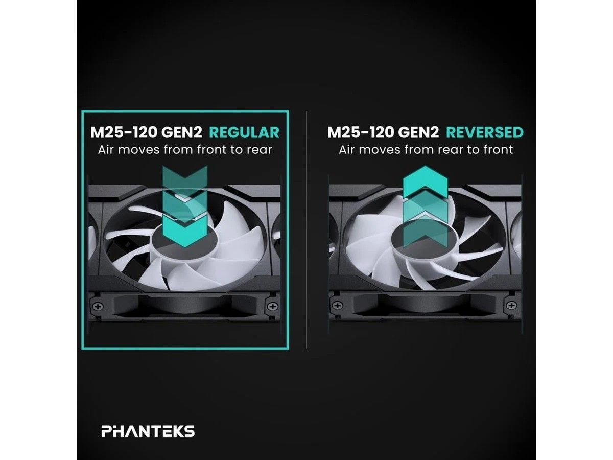 (New) Phanteks M25-120 Gen2 Triple Pack: 3X High-Performance ARGB 120mm PC Fans - Image 3