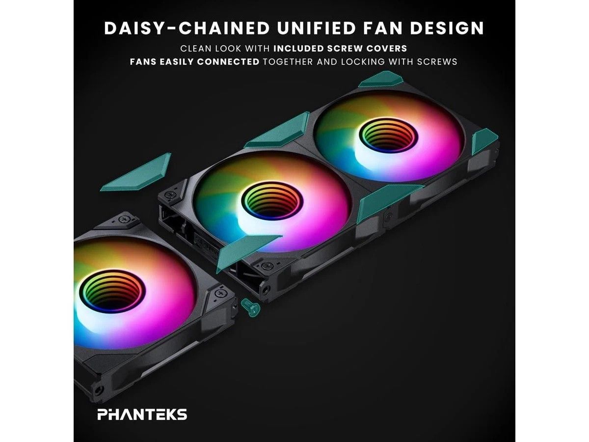 (New) Phanteks M25-120 Gen2 Triple Pack: 3X High-Performance ARGB 120mm PC Fans - Image 5