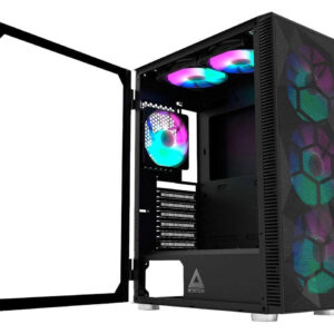 (New) Montech X3 Mesh ATX Mid-Tower Case - High Airflow, 6 Pre-Installed RGB Fans, Swivel Glass Panel