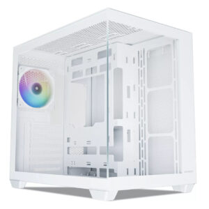 (New) Vetroo AL900 White ATX Mid-Tower Case - 270° Panoramic Glass, Hidden Cable Design, ARGB/PWM Fan & Type-C Ready