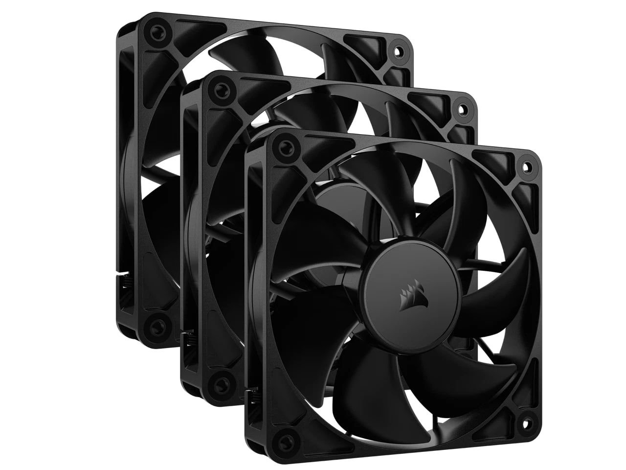 (NEW) CORSAIR RS120 120mm PWM Performance Fan Triple Pack – Simplified Daisy-Chain 4-Pin Control, Magnetic Dome Bearing, AirGuide Technolog