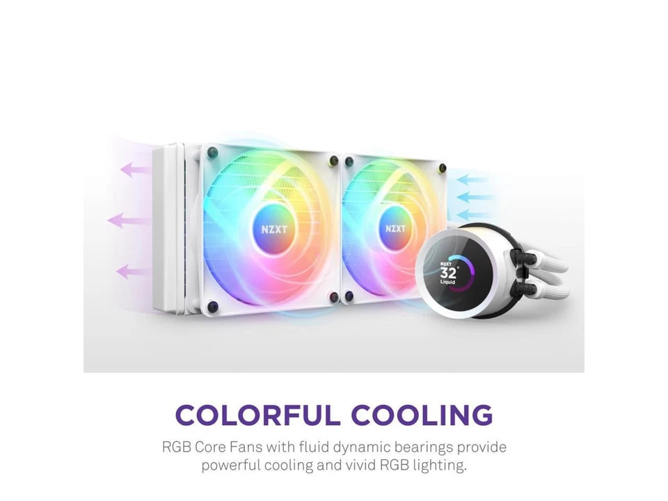 (New) NZXT Kraken 240 RGB - White AIO Liquid Cooler with Customizable LCD Display - Image 5