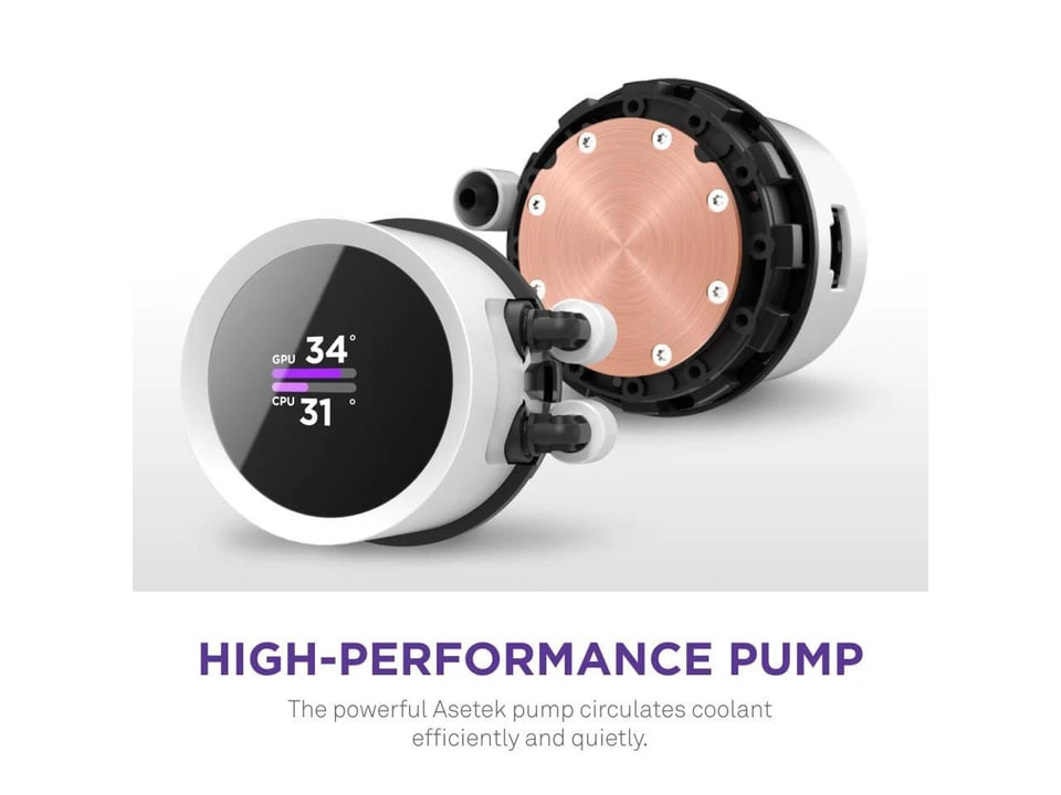 (New) NZXT Kraken 240 RGB - White AIO Liquid Cooler with Customizable LCD Display - Image 3