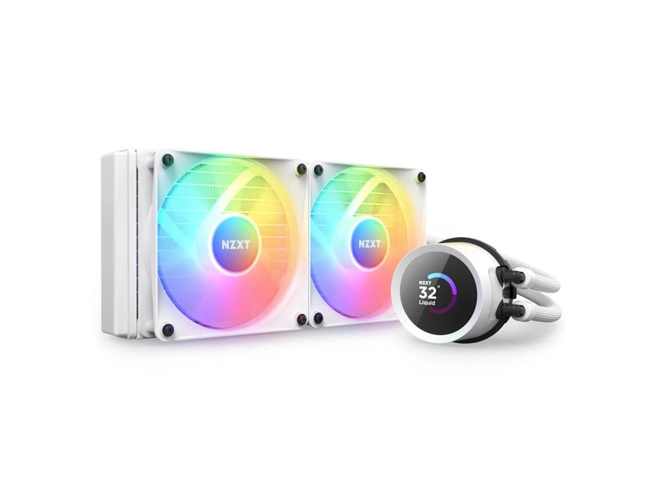 (New) NZXT Kraken 240 RGB - White AIO Liquid Cooler with Customizable LCD Display